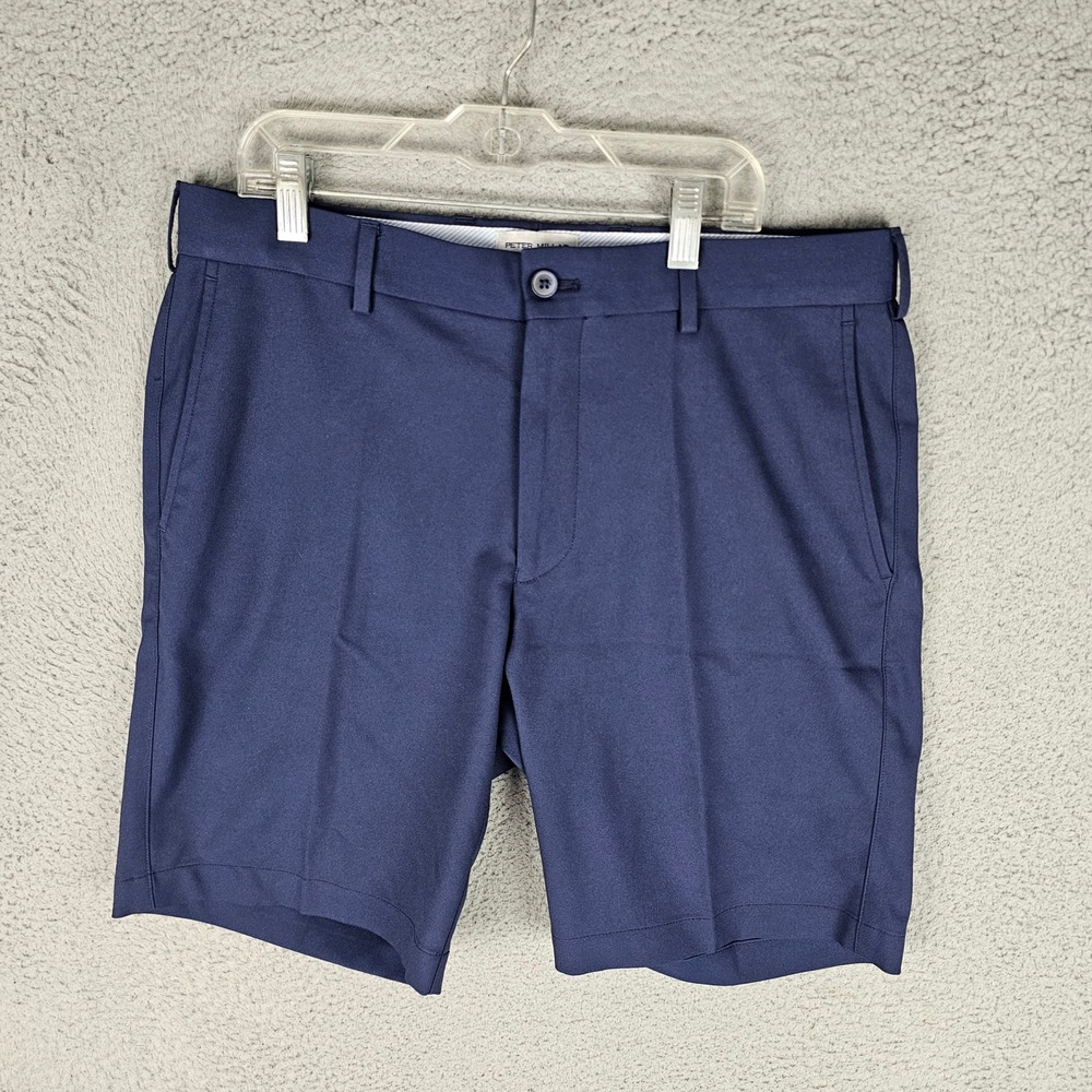 Peter Millar Shorts Mens 32 Navy Salem Classic Fit Performance Golf Active